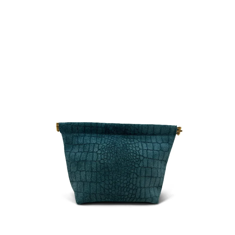 Snake - Skin Effect Clutch in Green for Exotic PartiesSnap Make Up Bag - Balsam