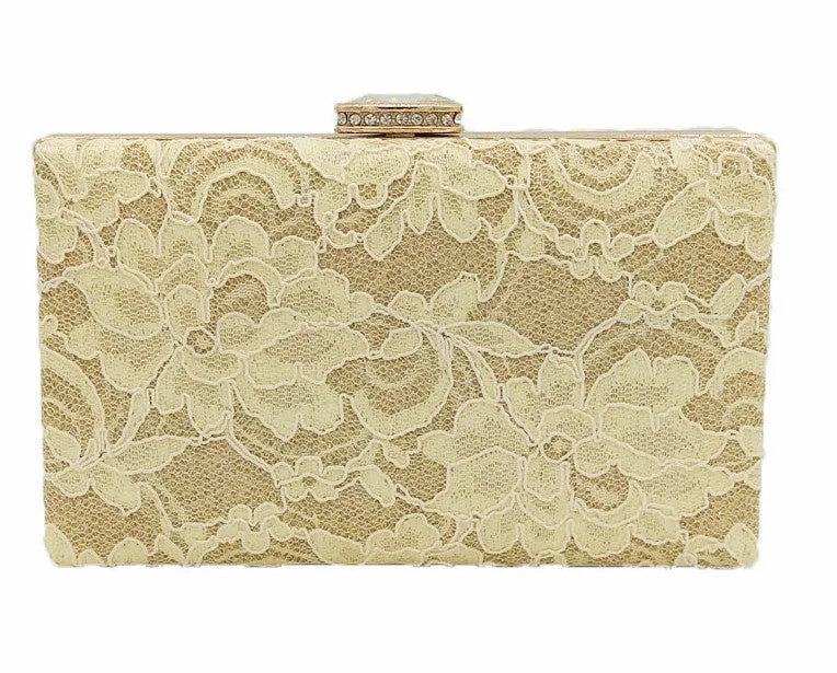 Floral - Printed Satin Clutch in Pink for Spring GalasLace Clutch Bag