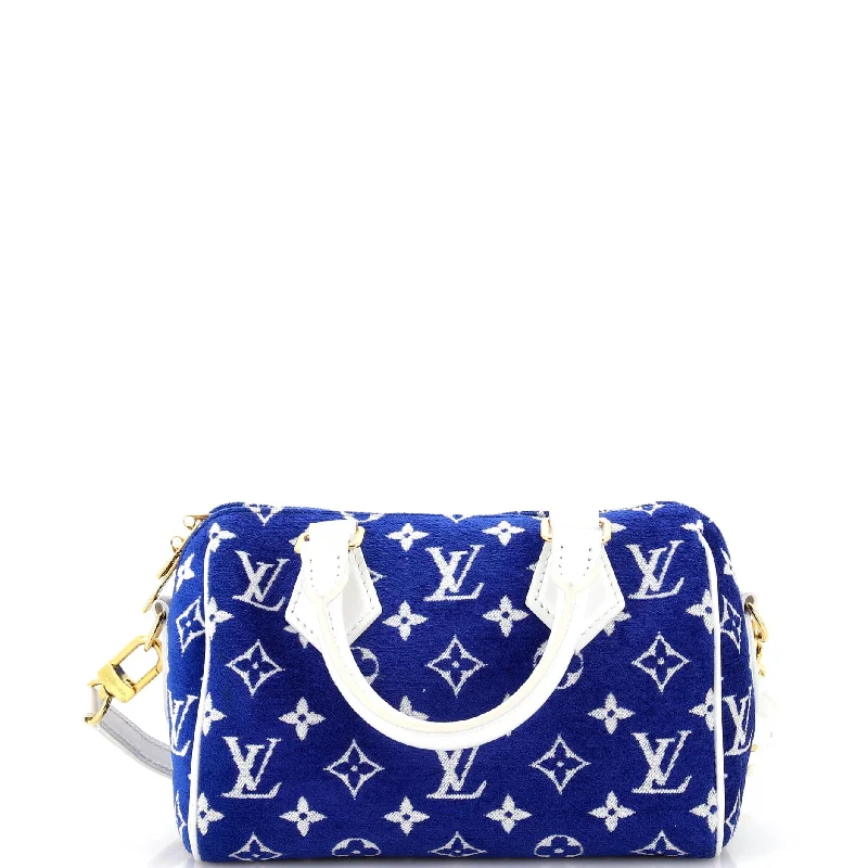 Women's Crossbody Bag with Magnetic Closure in White for Quick AccessSpeedy Bandouliere Bag LV Match Monogram Jacquard Velvet 20 Women's Crossbody Bag with Magnetic Closure in White for Quick AccessSpeedy Bandouliere Bag LV Match Monogram Jacquard Velvet 20