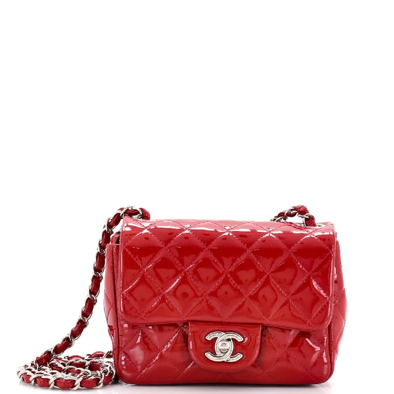 Large Faux Leather Crossbody Bag in Brown with Tassel Details for Casual TravelSquare Classic Single Flap Bag Quilted Patent Mini