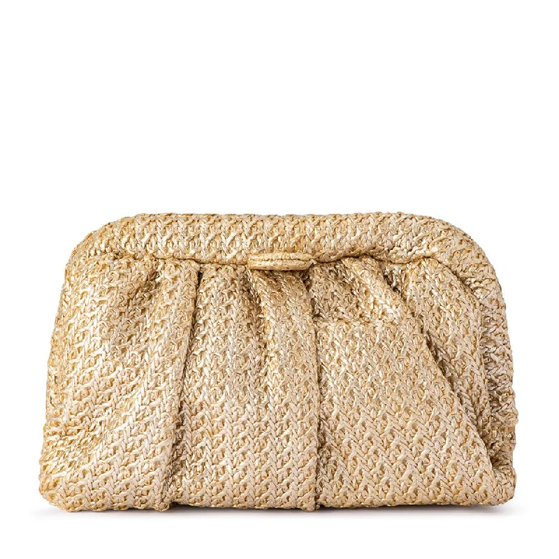 Women's Embroidered Silk Evening Bag in Navy for WeddingsSTEVIE Pleated Woven Clutch Women's Embroidered Silk Evening Bag in Navy for WeddingsSTEVIE Pleated Woven Clutch