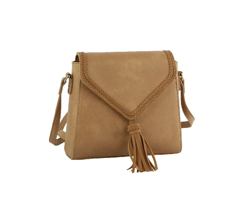 Metallic Crossbody Bag in Silver for New Year's Eve and Special CelebrationsTDM0041 Eliza Square Tassel Crossbody