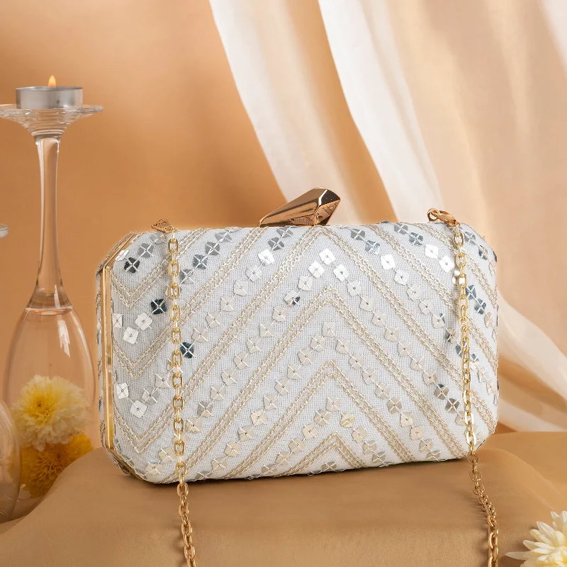 Women's Metallic Leather Clutch in Rose Gold for Valentine's DateTeejh Tahlia Sequin Clutch