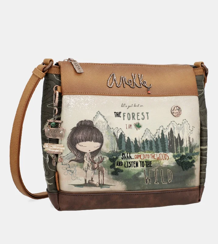 Women's Crossbody Bag with Chain Strap in Gold for a Glamorous TouchThe Forest printed shoulder bag