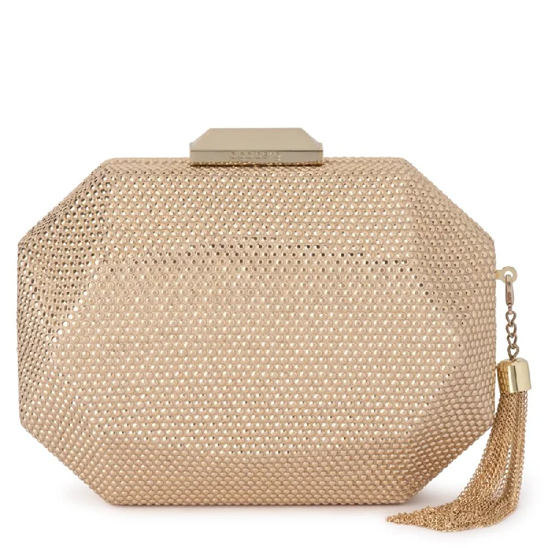 Women's Lizard - Print Clutch in Brown for a Chic LookTILLY Hotfix Clutch with Tassel
