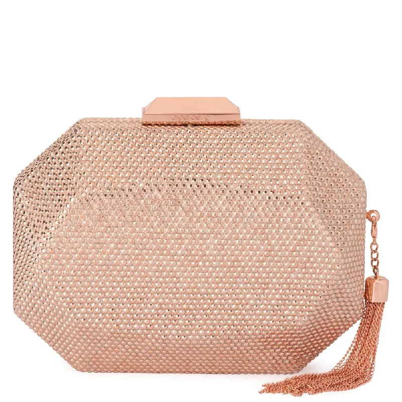 Mirrored Clutch in Silver for Futuristic - Themed GatheringsTILLY Hotfix Clutch with Tassel