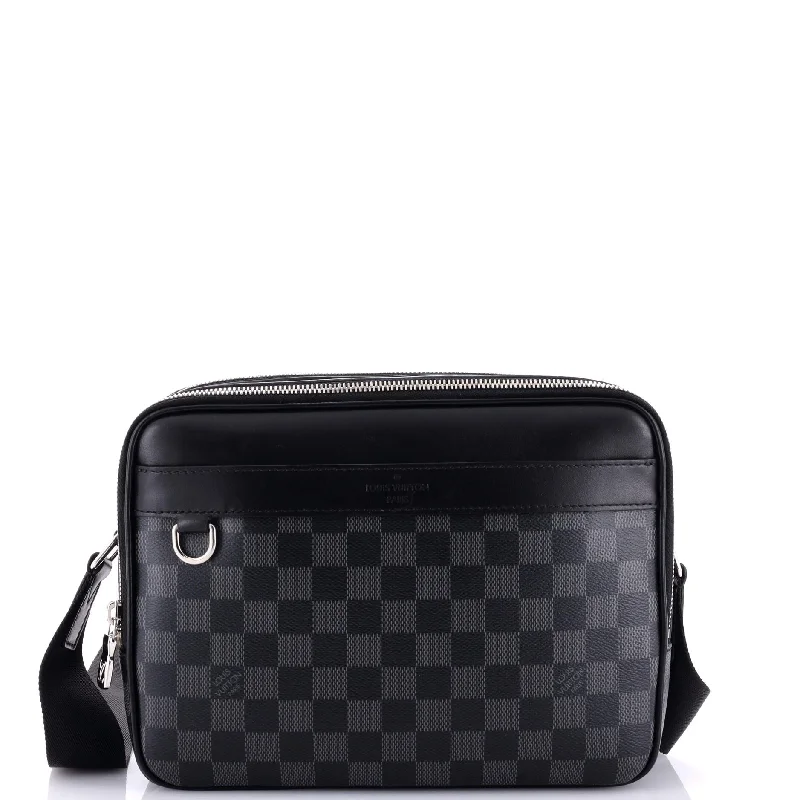 Women's Crossbody Bag with Multiple Compartments in Gray for Organized Daily UseTrocadero NM Messenger Damier Graphite PM Women's Crossbody Bag with Multiple Compartments in Gray for Organized Daily UseTrocadero NM Messenger Damier Graphite PM