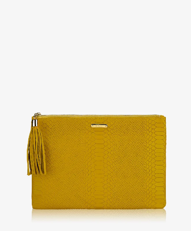 Lace - Trimmed Satin Clutch in Ivory for Garden WeddingsUber Clutch