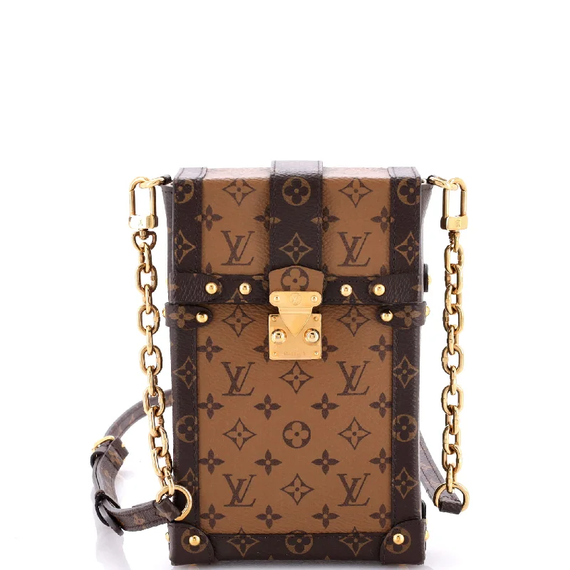 Straw Crossbody Bag in Natural Color for Beach Vacations and Summer DaysVertical Trunk Pochette Reverse Monogram Canvas Straw Crossbody Bag in Natural Color for Beach Vacations and Summer DaysVertical Trunk Pochette Reverse Monogram Canvas