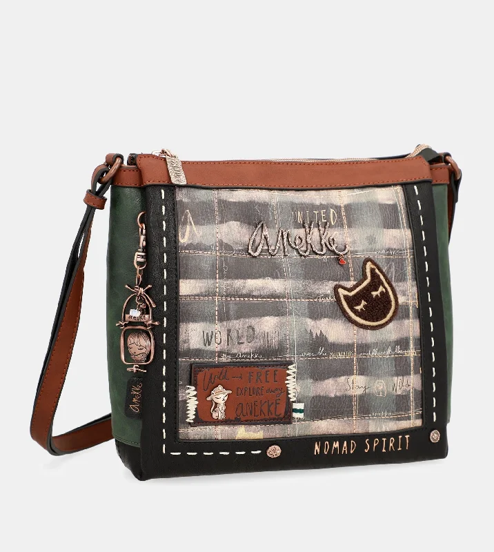 Medium - sized Canvas Crossbody Bag in Beige with Floral Print for Spring OutingsWild medium shoulder bag
