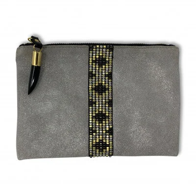 Snake - Skin Effect Clutch in Green for Exotic PartiesWINTER WHITE SMALL POUCH